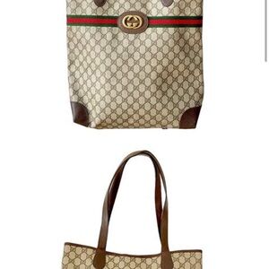 Gucci Beige and Brown Signature Tote